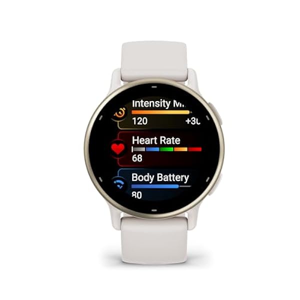 Garmin vívoactive 5, Smartwatch AMOLED 1,2", Cassa 42mm, Musica, Pay, 30 Sport, GPS, Cardio, Coach Sonno, Benefici Workout, Autonomia 11 giorni (Ivory & Cream Gold)